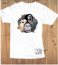 Load image into Gallery viewer, Halloween floral, horror movie, scream, Jason, Michael Myers-SHIRT
